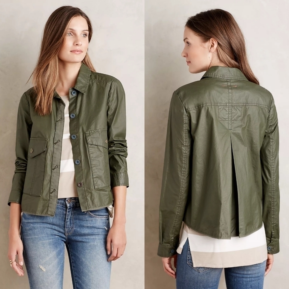 Anthropologie Olive Green Utility Jacket